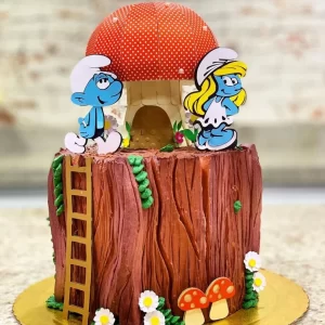 Tema Topo de Bolo Smurfs Studio