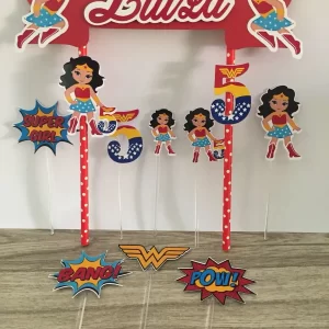 Topo Bolo Digital Mulher Maravilha Studio