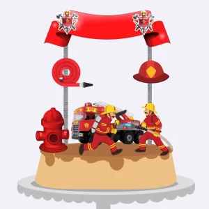 Topo de Bolo Digital Bombeiro Studio