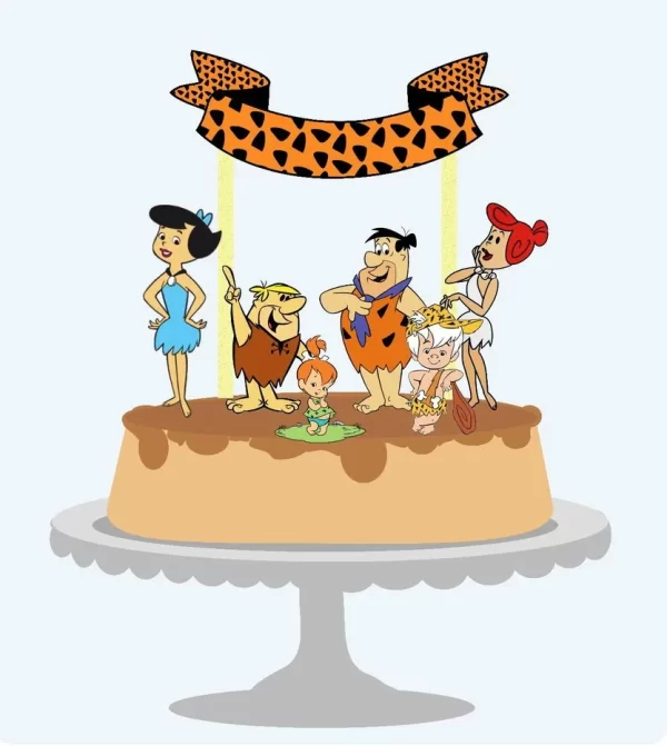 Topo de Bolo Digital Flintstones Studio