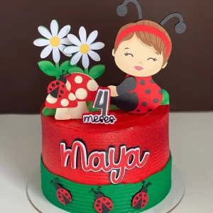 Topo de Bolo Digital Joaninha Studio