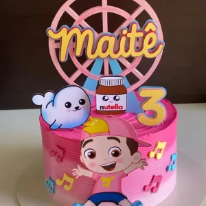 Topo de Bolo Luccas Neto Rosa Studio