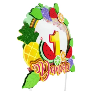Topo de Bolo Tema Frutinhas Studio