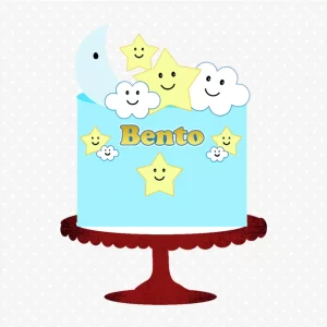 Topo de bolo Nuvem, Lua e Estrela Studio