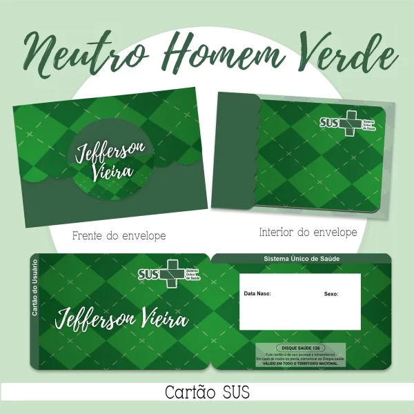 Arquivo Cartão Sus Neutro Homem Verde