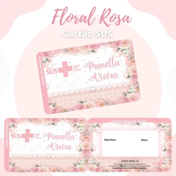 Arquivo Corte Cartão Sus Floral Rosa