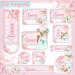 Arquivo Corte Etiqueta Escolar Camponesa