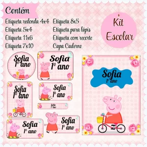 Arquivo Corte Etiqueta Escolar Porquinha