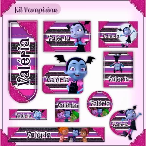 Arquivo Corte Etiqueta Escolar Vampirina