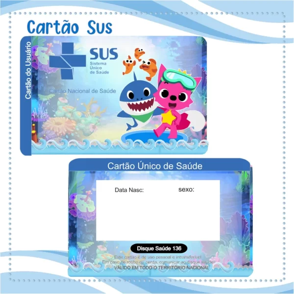 Arquivo Digital Cartão Sus Baby Shark Menino