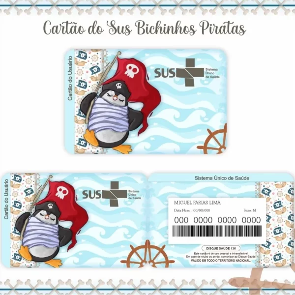 Arquivo Digital Cartão Sus Bichinhos Piratas