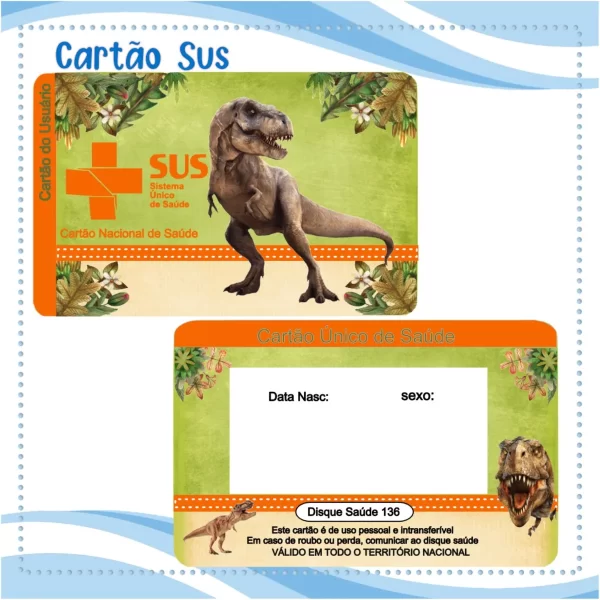 Arquivo Digital Cartão Sus Dinossauro