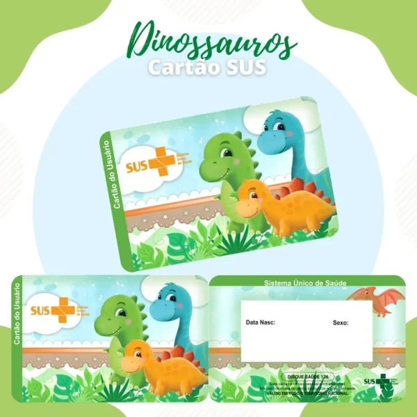 Arquivo Digital Cartão Sus Dinossauro Cute