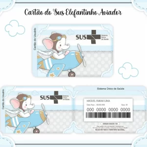 Arquivo Digital Cartão Sus Elefantinho Aviador