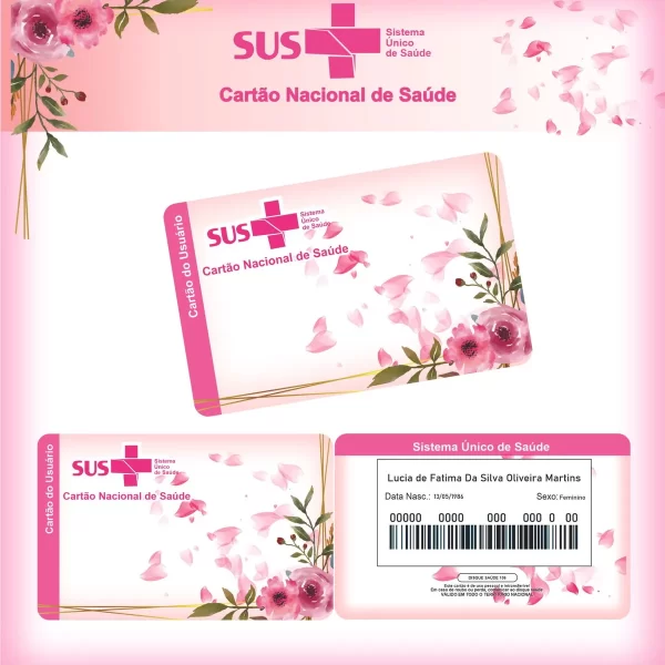 Arquivo Digital Cartão Sus Floral Rosa