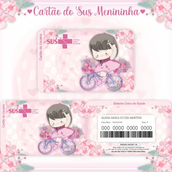 Arquivo Digital Cartão Sus Menininha Bicicleta