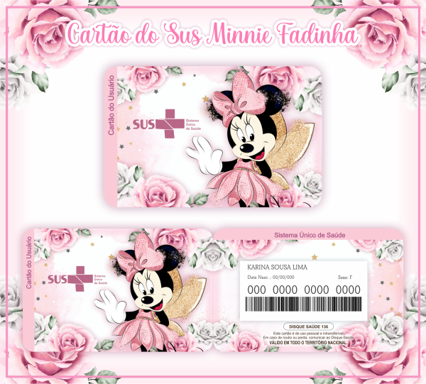 Arquivo Digital Cartão Sus Minnie Fadinha