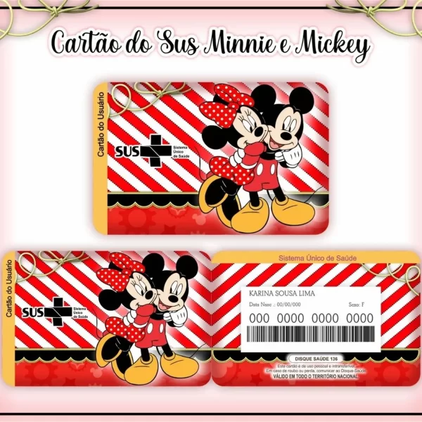 Arquivo Digital Cartão Sus Minnie e Mickey