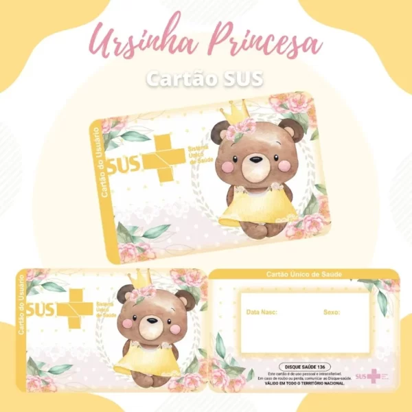 Arquivo Digital Cartão Sus Ursinha Princesa