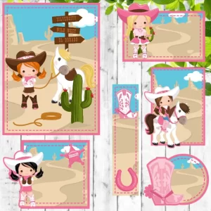 Arquivo Etiqueta Escolar Cowgirl Studio