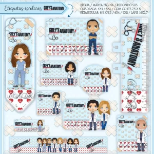 Arquivo Etiqueta Escolar Greys Anatomy