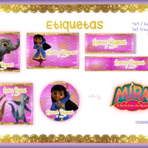 Arquivo Etiqueta Escolar Mira Detetive Png