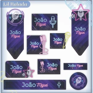 Etiqueta Escolar Balada Studio, Png e Pdf