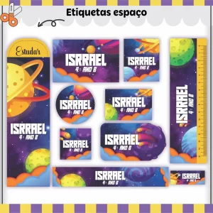 Etiqueta Escolar Espaço Studio, Png e Pdf
