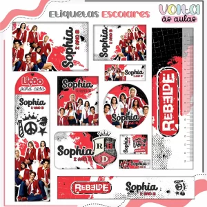 Etiqueta Escolar Rebelde Studio, Png e Pdf
