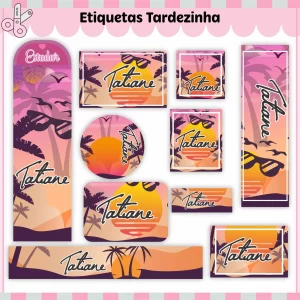 Etiqueta Escolar Tardezinha Studio, Png e Pdf