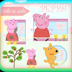 Etiqueta Escolar Tema Porquinha Studio