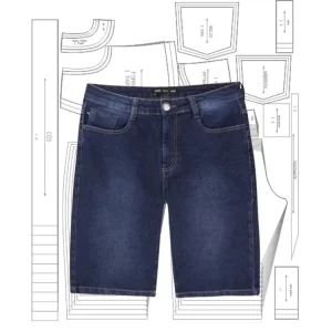Gabarito Costura Bermuda Jeans Masculino