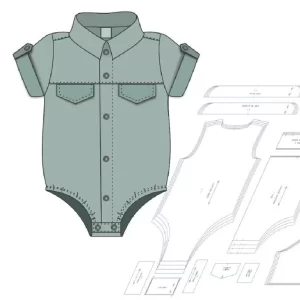 Gabarito Costura Body Camisa Bebê