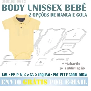 Gabarito Costura Body Com Gola Polo