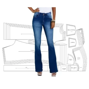 Gabarito Costura Calça Jeans Feminina