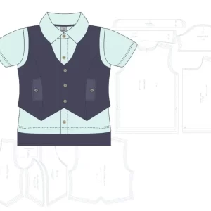 Gabarito Costura Camisa Colarinho Colete Bebê