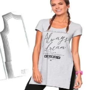 Gabarito Costura Camiseta Longline Feminina