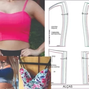 Gabarito Costura Top Cropped Moda Blogueira