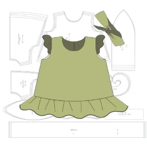 Gabarito Vestido Trapézio Com Tiara Infantil