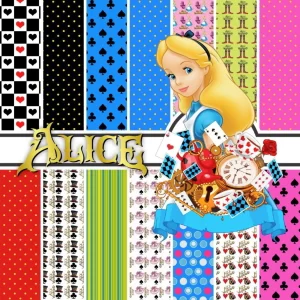 Kit Digital Papel e Cliparts Alice