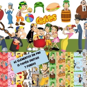 Kit Digital Papel e Cliparts Chaves