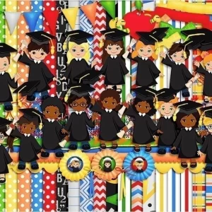 Kit Digital Papel e Cliparts Formatura