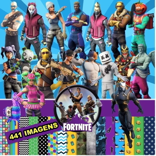 Kit Digital Papel e Cliparts Fortnite