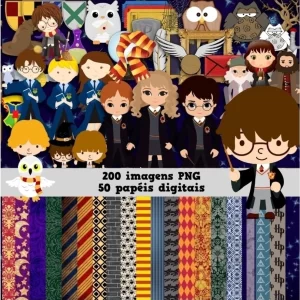 Kit Digital Papel e Cliparts Harry Potter