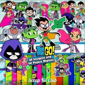 Kit Digital Papel e Cliparts Jovens Titans