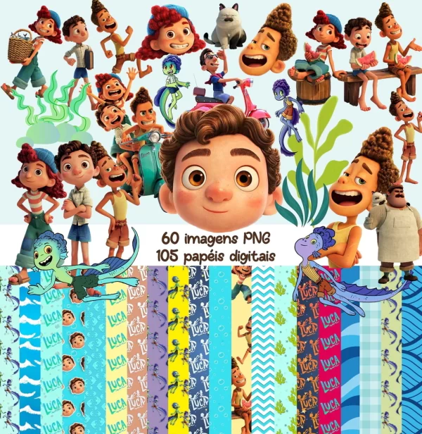 Kit Digital Papel e Cliparts Luca Disney