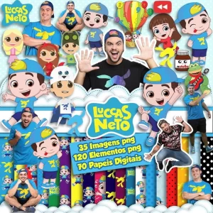 Kit Digital Papel e Cliparts Luccas neto