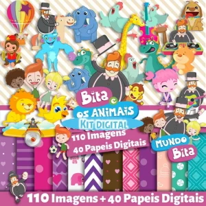 Kit Digital Papel e Cliparts Mundo Bita