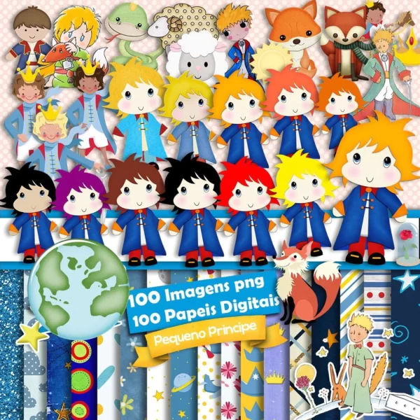 Kit Digital Papel e Cliparts Pequeno Principe