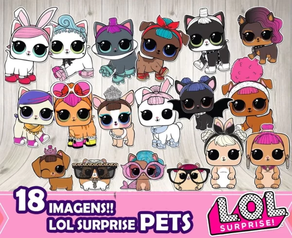 Kit Digital Papel e Cliparts Pets Lol